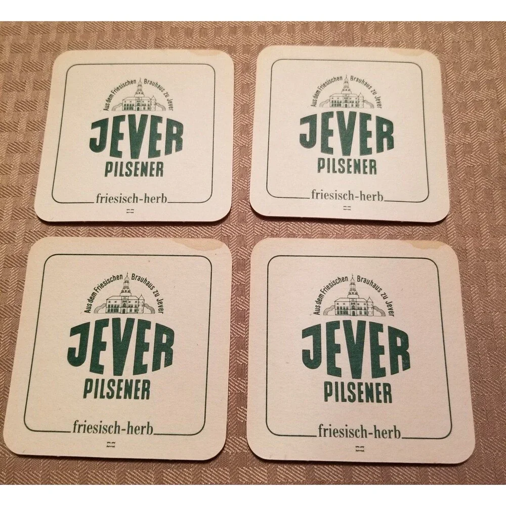 Vintage JEVER Pilsner friesisch-herb! Beer Mat  set of 4